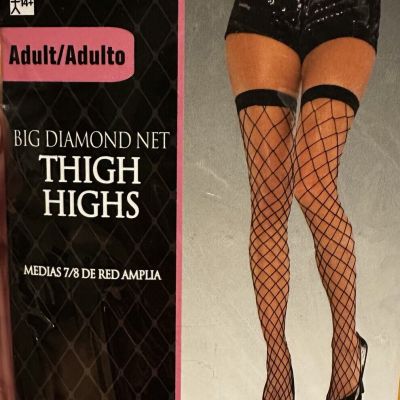 Big Diamond Black Adult Thigh Highs By Amazon. NWT One Size Fits Most! Halloween